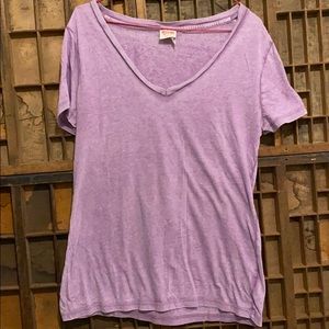 Purple light wash v-neck T-shirt